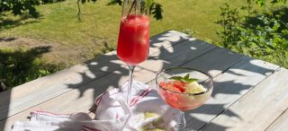 Melonen-Slushy mit Minz-Zucker