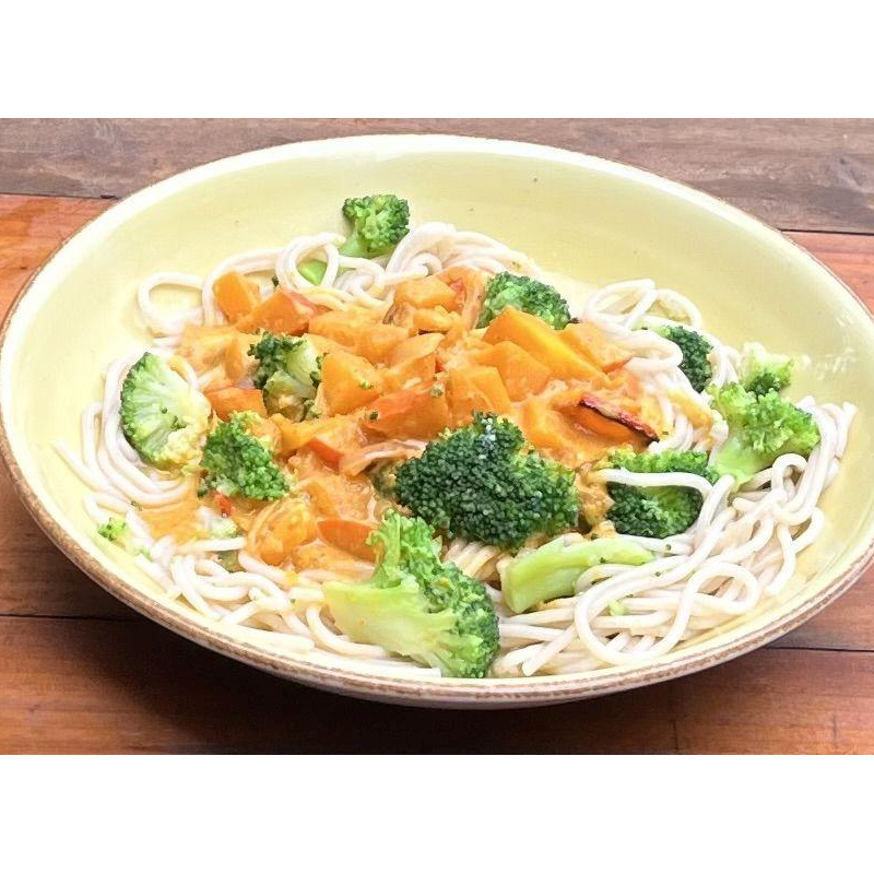 Brokkoli-Spaghetti mit Kürbis-Orangen-Sauce