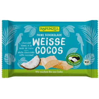Weiße Schokolade mit Kokosstücken