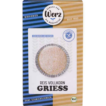 Werz Reis-Vollkorn-Grieß, 250 gr Packung- glutenfr
