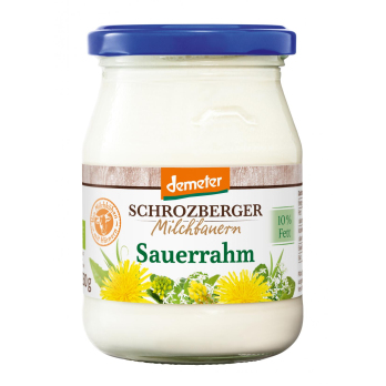 Schrozberg Milchbauern Sauerrahm, 250 gr Glas
