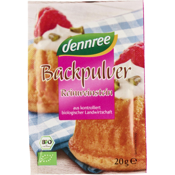 dennree Backpulver, 4 x20 gr, 80 gr Packung