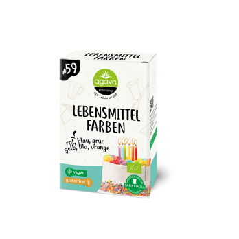 Agava Karin Lang Lebensmittelfarben, 48 gr Packung